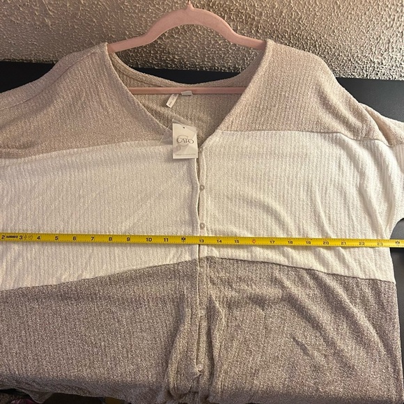 Cato NWT Front Tie Waffle Knit Colorblock Top Size 18/20W Business Casual - Picture 3 of 10
